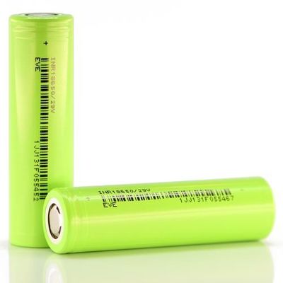 18650 pilhas do íon da pilha de bateria 2900mAh 3.7V NCM EVE Lithium iluminam - o verde para Ebike