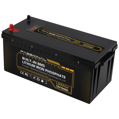 Bloco recarregável da bateria de lítio LiFePO4 da longa vida 12v 150ah para a energia solar do rv