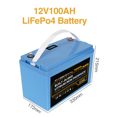 Do bloco recarregável da bateria de lítio de LFP azul impermeável 12v 100ah Lifepo4
