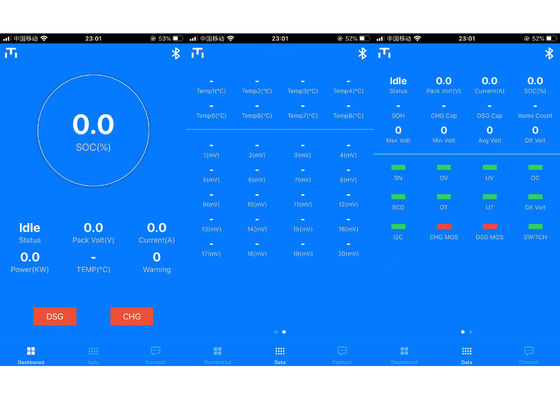 lítio Ion Battery Smart BMS Battery RS232 Bluetooth APP 50A 100A 200a de 20S 72V